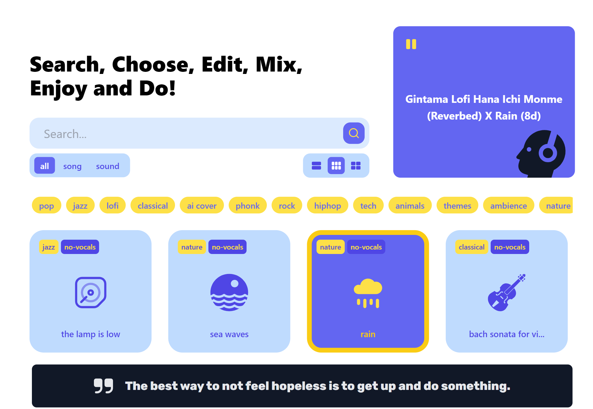 Desktop preview of the app